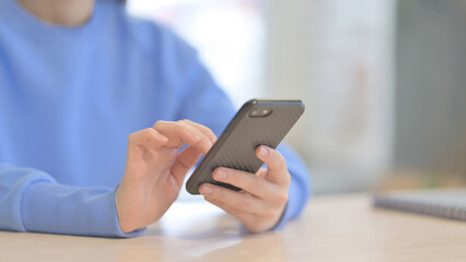 Close up of Woman Browsing Smartphone