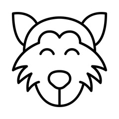 Fox Isolated Silhouette Solid Line Icon with fox, direwolf, dog, fairy-tale, fairytale, hound Infographic Simple Vector Illustration