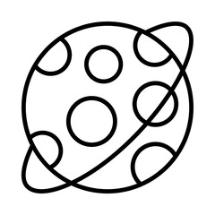 Plannet Isolated Silhouette Solid Line Icon with plannet, fairy-tale, fairytale, jupiter, space, venus Infographic Simple Vector Illustration