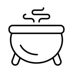 Cauldron Isolated Silhouette Solid Line Icon with cauldron, fairy-tale, fairytale, magic, spell, witch Infographic Simple Vector Illustration
