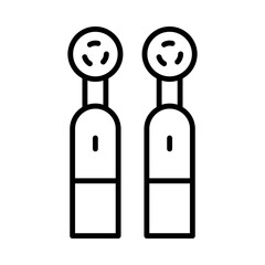 Electric-Toothbrush Isolated Silhouette Solid Line Icon with electric-toothbrush, brush-teeth, dental, hygiene, oral, tooth Infographic Simple Vector Illustration