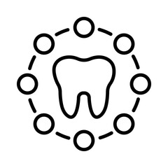 Healthy-Teeth Isolated Silhouette Solid Line Icon with healthy-teeth, dental, dentist, oral, teeth, toothpaste Infographic Simple Vector Illustration