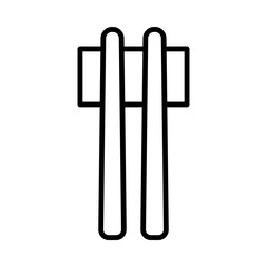Chopsticks Isolated Silhouette Solid Line Icon with chopsticks, asian, chop-sticks, food, restaurant, utensils Infographic Simple Vector Illustration