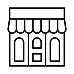 Shop-Front Isolated Silhouette Solid Line Icon with shop-front, facade, food, restaurant, shop, store Infographic Simple Vector Illustration