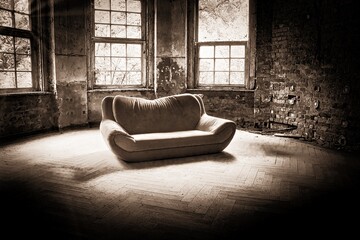 Couch - Sofa - Verlassener Ort - Urbex / Urbexing - Lost Place - Artwork - Creepy - High quality...