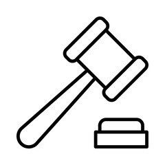 Judge Isolated Silhouette Solid Line Icon with judge, court, hammer, law, legal, mallet Infographic Simple Vector Illustration