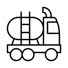 Cement-Truck Isolated Silhouette Solid Line Icon with cement-truck, concrete-truck, factory, industrial, truck, vehicle Infographic Simple Vector Illustration