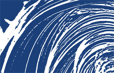 Grunge texture. Distress indigo rough trace. Delic