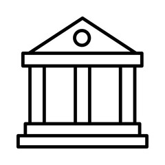 Courthouse Isolated Silhouette Solid Line Icon with courthouse, court, crime, historic, law, legal Infographic Simple Vector Illustration