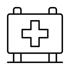 Obraz premium Hospital Isolated Silhouette Solid Line Icon with hospital, car, medical, sign, traffic, vehicle Infographic Simple Vector Illustration
