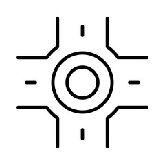 Roundabout Isolated Silhouette Solid Line Icon with roundabout, car, intersection, road, traffic, transport Infographic Simple Vector Illustration