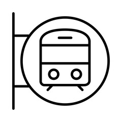 Train Isolated Silhouette Solid Line Icon with train, city, sign, subway-station, train-station, transport Infographic Simple Vector Illustration