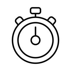 Stopwatch Isolated Silhouette Solid Line Icon with stopwatch, clock, countdown, fitness, timer, workout Infographic Simple Vector Illustration