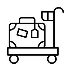 Train Isolated Silhouette Solid Line Icon with train, holiday, luggage, train-station, transport, travel Infographic Simple Vector Illustration