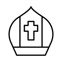 Obraz premium Pope Isolated Silhouette Solid Line Icon with pope, culture, cultures, pope-crown, religion, religious Infographic Simple Vector Illustration