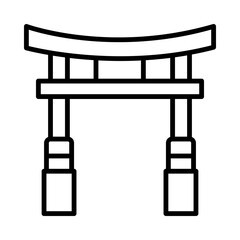 Fototapeta premium Shinto Isolated Silhouette Solid Line Icon with shinto, japan, japanese, religion, shrine, temple Infographic Simple Vector Illustration