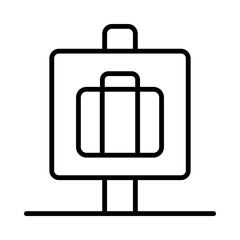 Luggage Isolated Silhouette Solid Line Icon with luggage, holiday, pick-up, tourism, tourist, travel Infographic Simple Vector Illustration