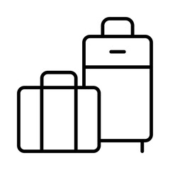 Luggage Isolated Silhouette Solid Line Icon with luggage, bag, holiday, tourism, tourist, travel Infographic Simple Vector Illustration