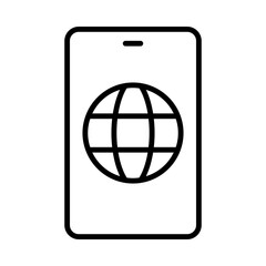 Internet Isolated Silhouette Solid Line Icon with internet, holiday, passport, tourism, tourist, travel Infographic Simple Vector Illustration