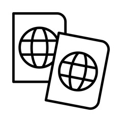 Passport Isolated Silhouette Solid Line Icon with passport, holiday, map, tourism, tourist, travel Infographic Simple Vector Illustration