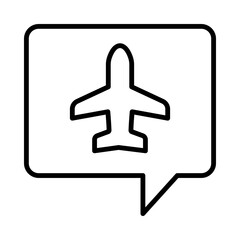 Obraz premium Plane Isolated Silhouette Solid Line Icon with plane, airport, flying, holiday, tourism, travel Infographic Simple Vector Illustration