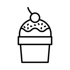 Dessert Isolated Silhouette Solid Line Icon with dessert, cake, ice-block, ice-cream, icecream, sweet Infographic Simple Vector Illustration