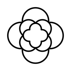 Circles Isolated Silhouette Solid Line Icon with circles, education, geometry, maths, shape, shapes Infographic Simple Vector Illustration