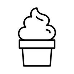 Ice-Cream Isolated Silhouette Solid Line Icon with ice-cream, children, dessert, soft-serve, sweets, take-away Infographic Simple Vector Illustration