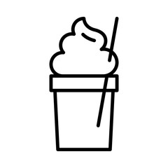 Dessert Isolated Silhouette Solid Line Icon with dessert, cold, cream, drink, ice-cream, sundae Infographic Simple Vector Illustration
