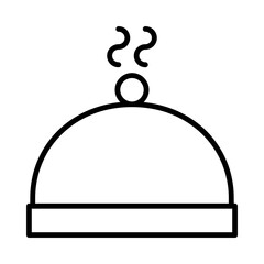 Cloche Isolated Silhouette Solid Line Icon with cloche, dinner, food, health, nutrition, waiter Infographic Simple Vector Illustration