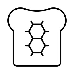Obraz premium Bread Isolated Silhouette Solid Line Icon with bread, carbohydrates, carbs, diet, food, nutrition Infographic Simple Vector Illustration