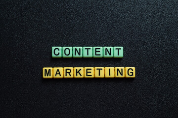 Content marketing - word concept on cubes