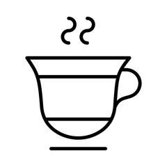 Coffee Isolated Silhouette Solid Line Icon with coffee, beverage, cafe, drink, tea, tea-cup Infographic Simple Vector Illustration