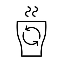 Reusable-Coffee-Cup Isolated Silhouette Solid Line Icon with reusable-coffee-cup, cafe, coffee, drink, hot-drink, take-away Infographic Simple Vector Illustration