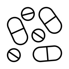 Medication Isolated Silhouette Solid Line Icon with medication, health, hospital, medical, medicine, pills Infographic Simple Vector Illustration