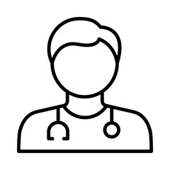 Doctor Isolated Silhouette Solid Line Icon with doctor, dr, health, medical, nurse, physician Infographic Simple Vector Illustration