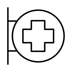 Medical-Sign Isolated Silhouette Solid Line Icon with medical-sign, health, hospital, medical, medicine, pharmacy Infographic Simple Vector Illustration