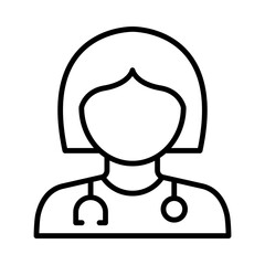 Doctor Isolated Silhouette Solid Line Icon with doctor, health, healthcare, medical, medicine, nurse Infographic Simple Vector Illustration