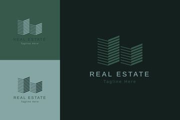 Set of real estate property logo vector design template with different color style