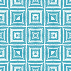 Tiled watercolor pattern. Turquoise symmetrical