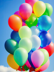 Fototapeta na wymiar Many colorful balloons. Generative AI
