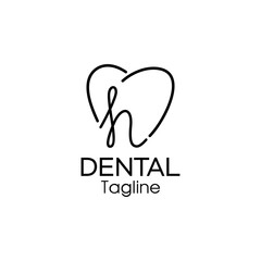 letter h dental logo design