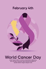world cancer day 4 february, poster to commemorate world cancer day. vector illustration