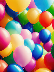 Fototapeta na wymiar Many colorful balloons. Generative AI