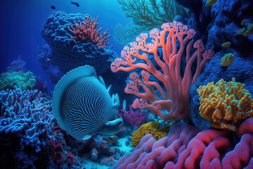 Obraz premium coral reef in the sea. Generative AI