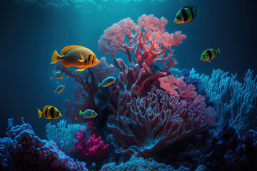 Fototapeta na wymiar coral reef in the sea. Generative AI