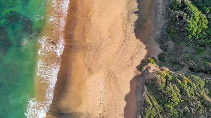 Fototapeta na wymiar Aerial view of Torquay Beach along the Great Ocean Road, Australia
