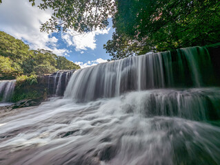 waterfall in the forest in Ishigaki, Okinawa, Japan