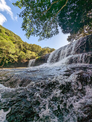 waterfall in the forest in Ishigaki, Okinawa, Japan