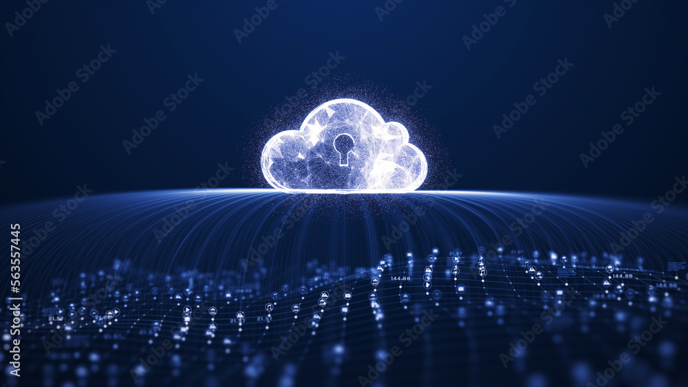 Poster cloud computing, cloud computing concept, cloud computing technology internet and big data network c